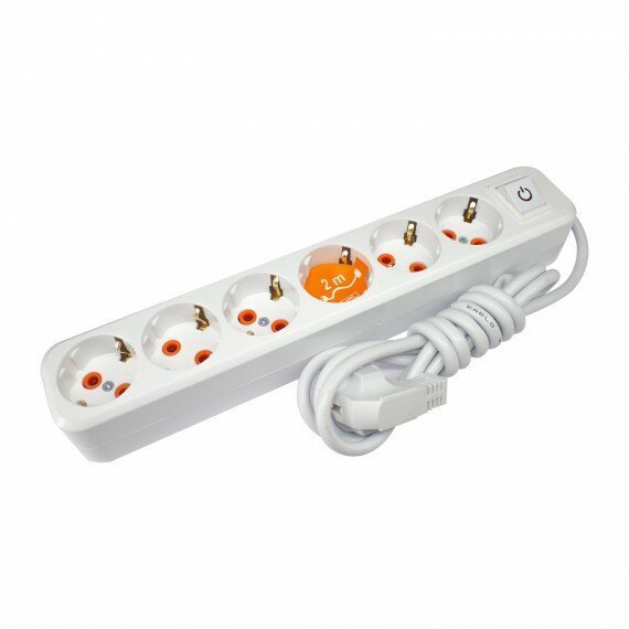 Ara Kablo Topraklı Grup Priz 6' lı 2Mt Anahtarlı