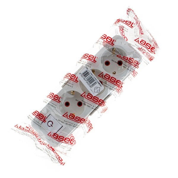 Topraklı Grup Priz 3'Lü Anahtarlı Klemensli Kablosuz