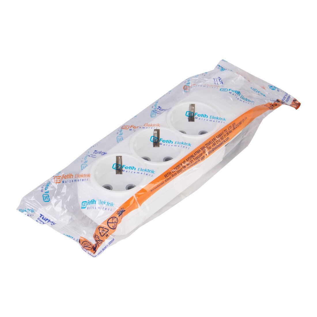 Düz Topraklı Grup Priz 3' Lü Klemensli Kablosuz