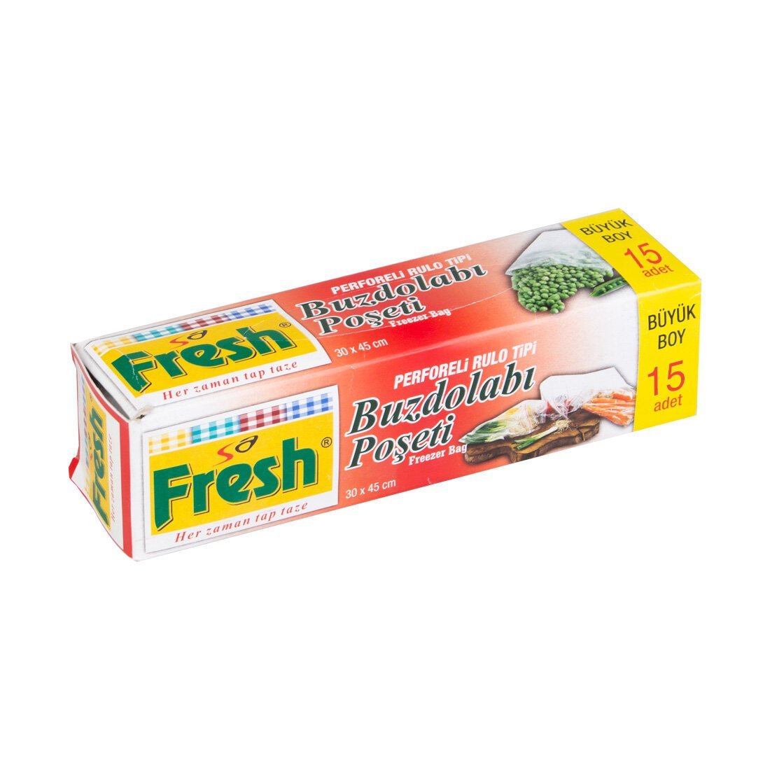 Buzdolabı Poşeti Büyük Boy Düz 30X45 cm 15 Li
