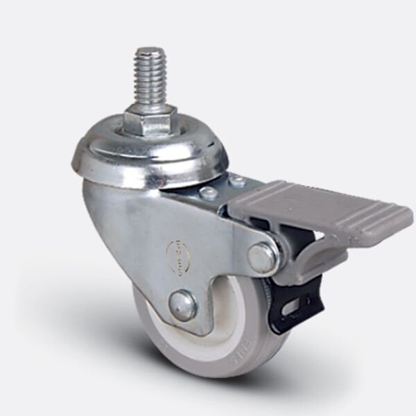 Döner Tablalı Civatalı Gri Teker 75 mm Frenli