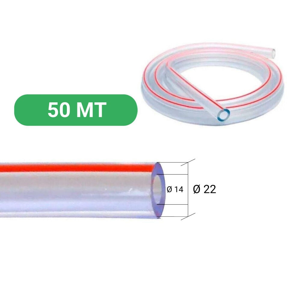 Üniversal Tekli Süt Hortumu (Ø14 x Ø22 mm) (50 Metre - Top)