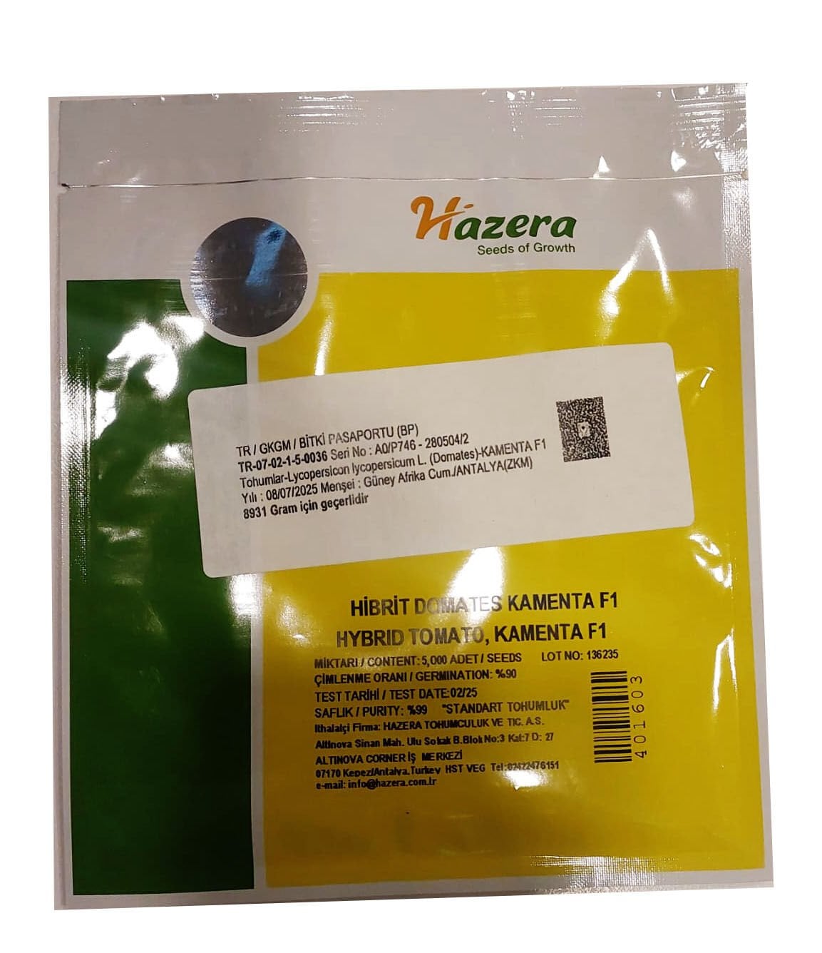 Salçalık Domates Tohumu Kamenta F1 5,000 Çekirdek