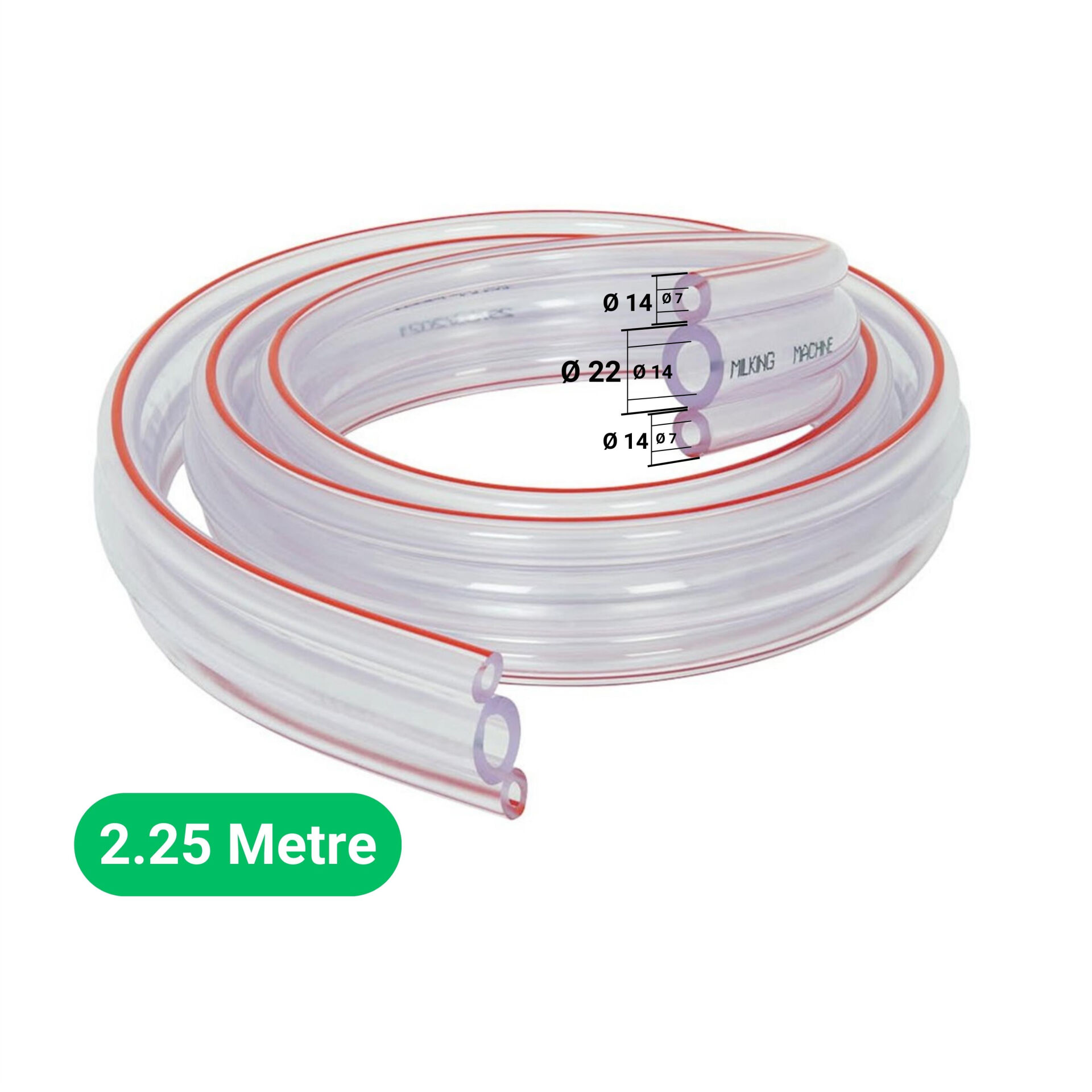 Hazır Süt Sağım Makinesi 3'lü Hortum (Ø14xØ22/Ø7xØ14 mm) 2.25 Metre