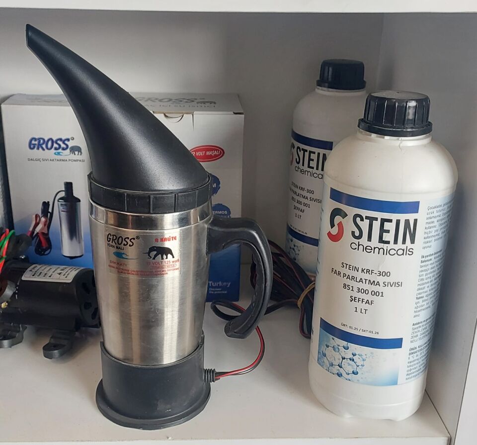 Gross Oto Far Temizleme Far Parlatma Kiti Huni ve Krom Kettle