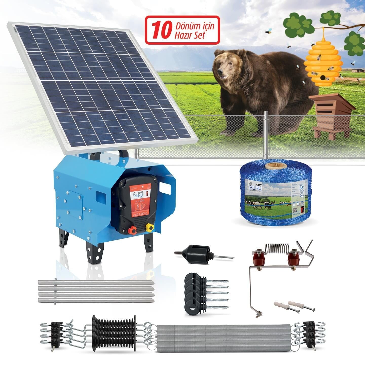 10 Dekarlık Kuruluma Hazır Elektrikli Çit Sistemi Compact Model  (8 Joule)