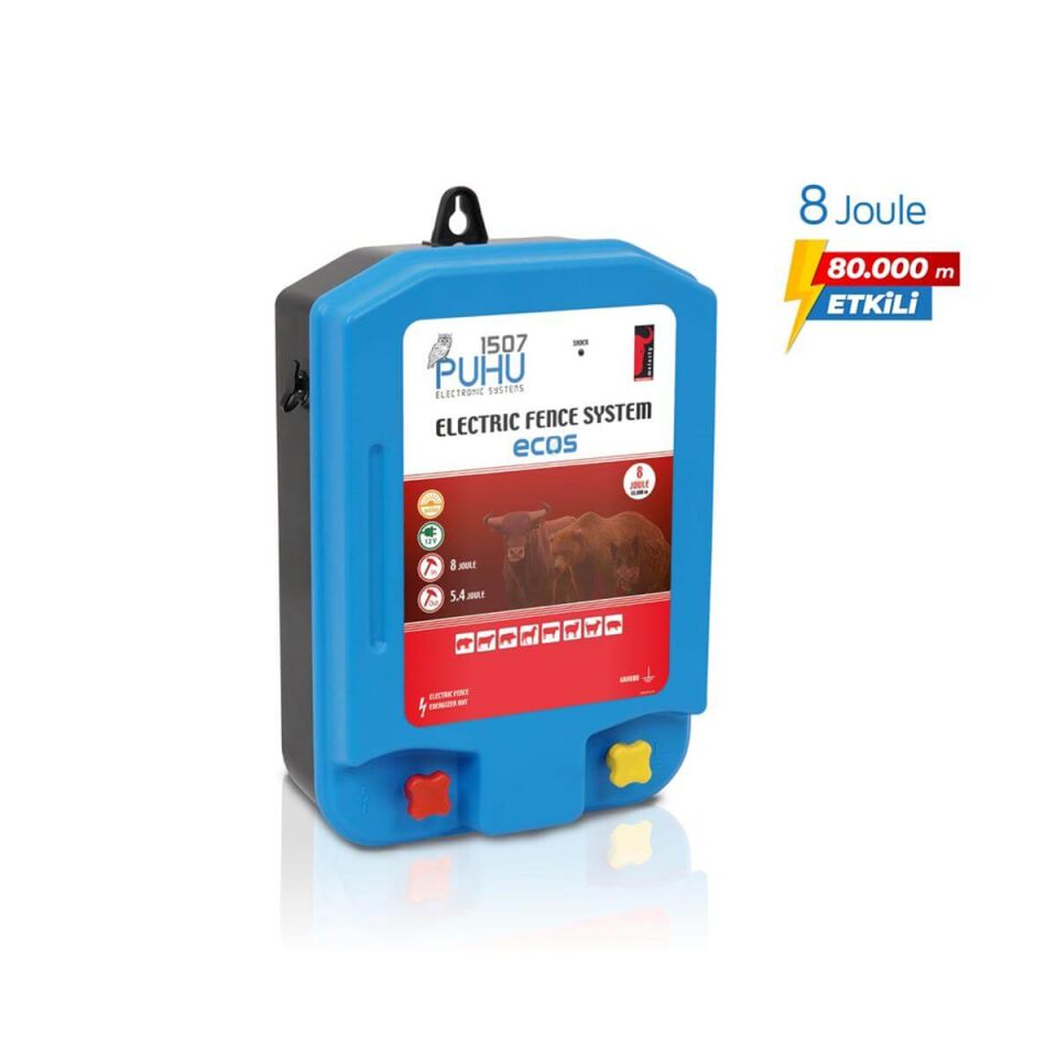 Ecos Elektrikli Çit Cihazı (8 Joule=80.000 M) (Kuruluma Hazır Set)