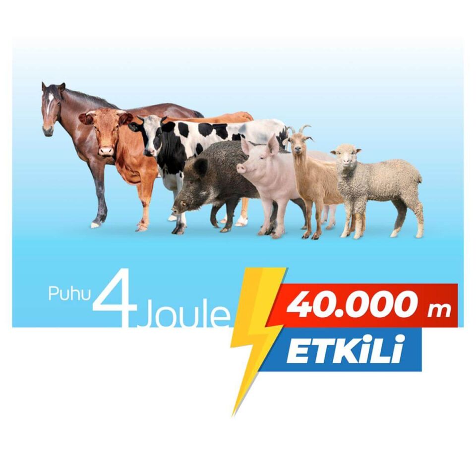 Ecos Güneş Enerjili Elektrikli Çit Cihazı (4 Joule) (Kuruluma Hazır Set)