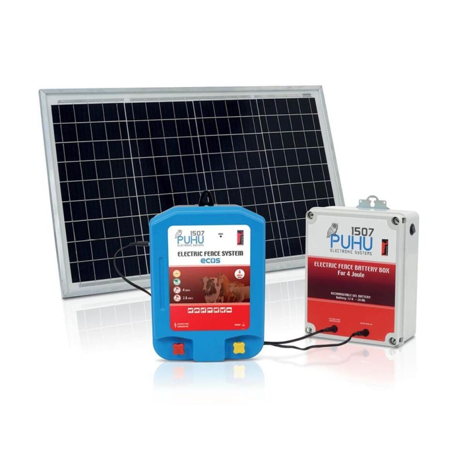Ecos Güneş Enerjili Elektrikli Çit Cihazı (4 Joule) (Kuruluma Hazır Set)