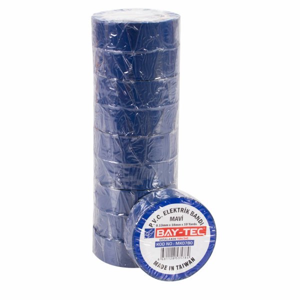 Elektrik Kablo İzole Bant  Mavi 10 Adet